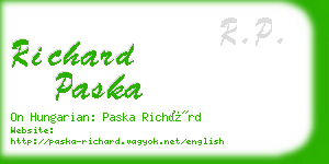 richard paska business card